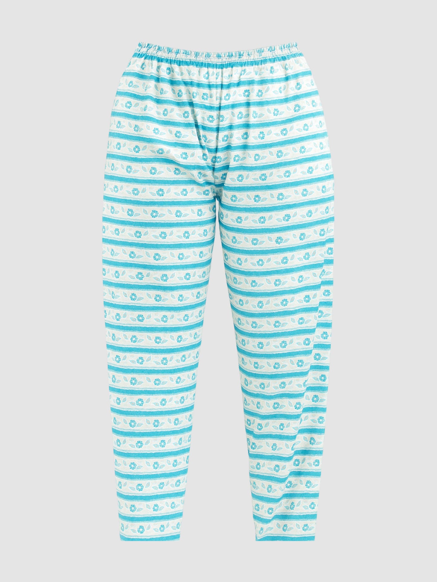 Light Blue Floral Pure Cotton Anarkali Set with Dupatta